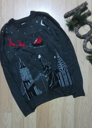 Тонкий новогодний рождественский джемпер