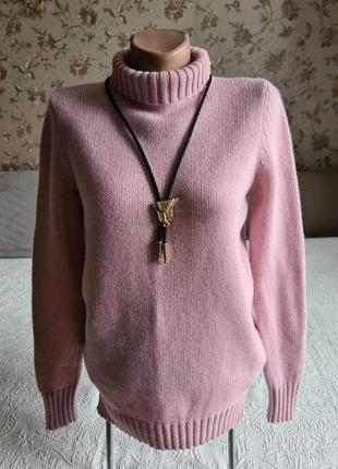 🍀🍀🍀 жіночий кашеміровий рожевий светр гольф tiziana fausti italy3 фото