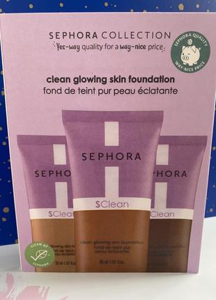 Пробник легкого сяючого тонального крему sephora collection clean glowing skin foundation