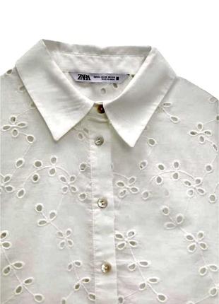Рубашка с проявлением классического белого хлопка3 фото