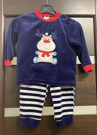 Костюм, костюмчик, кофточка и штанишки, набор, кофта, пижама, пижамкa baby club новогодняя кофта с оленем