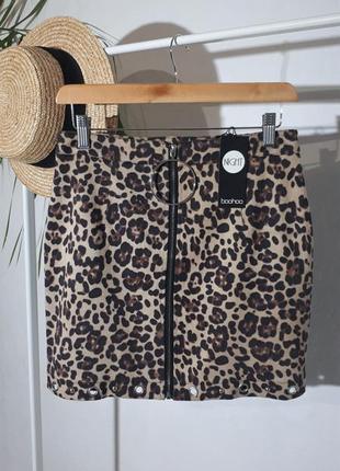 Леопардовая мини-юбка на молнии/сексуальная мини-юбка6 фото