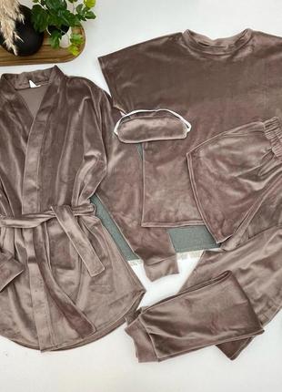 Велюрова піжама / домашній костюм з 5  предметів