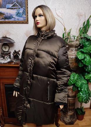 Зимнее теплое пальто батал большого размера пуховик куртка курточка более болевых размера8 фото