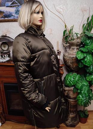 Зимнее теплое пальто батал большого размера пуховик куртка курточка более болевых размера3 фото