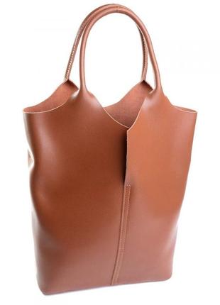 Женская кожаная сумка коричневого цвета