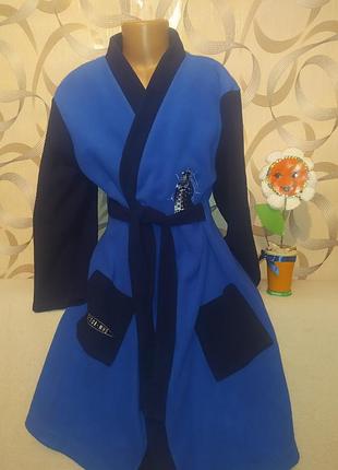 Флисовый халатик на подростка 9/10л