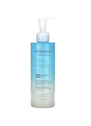 Missha super aqua, ultra hyairon mild peel, пилинг / гель для умывания (250 ml)