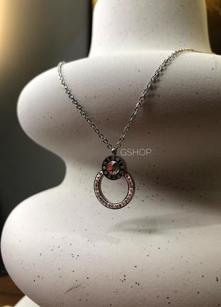 Цепочка с кулоном, не темнеет, в стиле bulgari