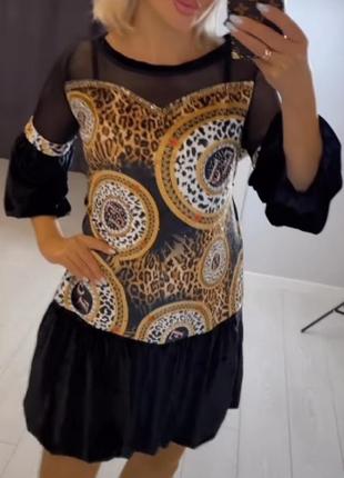 Стильне плаття з леопардовим принтом, бренд, турція,туніка.1 фото