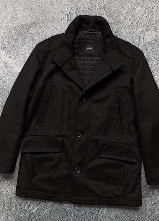 Кашемировое пальто на зиму от hugo boss coxon cashmere black