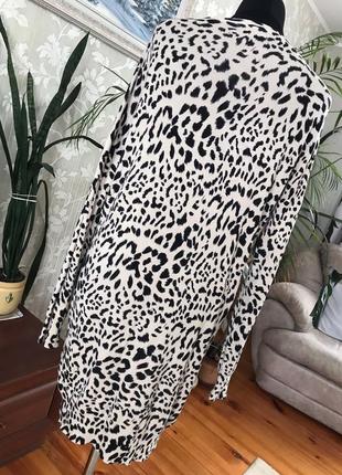 Тёплое трикотажное платье леопард3 фото
