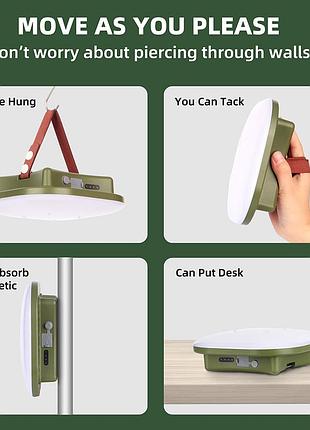 Портативная led лампа, кемпинговый фонарь, светильник на аккумуляторе + павербанк