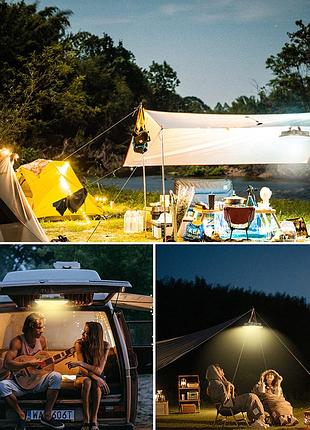 Портативная led лампа, кемпинговый фонарь, светильник на аккумуляторе + павербанк