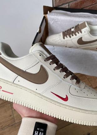 Кросівки nike air force 1 mini swoosh beige brown