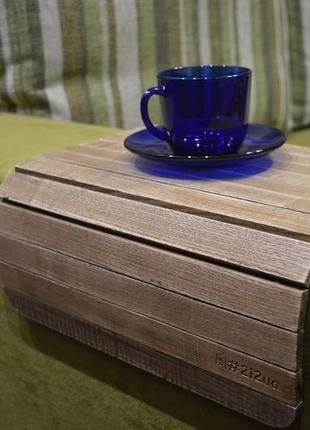 Дерев'яна накладка, столик, килимок на підлокітник дивана ("вінтаж") #2i2ua