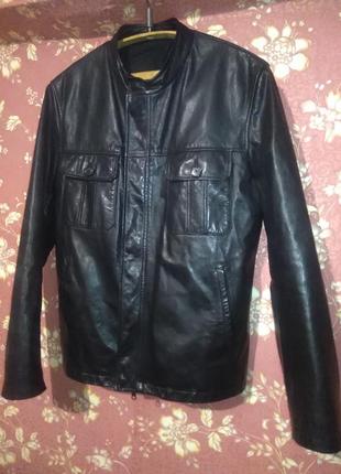 Куртка чоловіча шкіряна / куртка мужская кожаная hugo boss туреччина / турция оригінал xl
