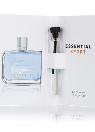 Чоловіча туалетна вода (пробник) lacoste essential sport — 5 мл