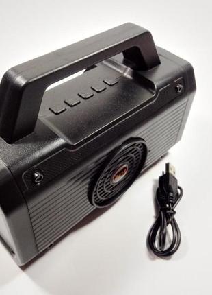 Ліхтар із сонячною панеллю portable speaker p418+fm-радіо 8w чорний