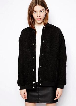 Вовняне пальто/бомбер/букле/оверсайз/oversize/кокон/бойфренд monki