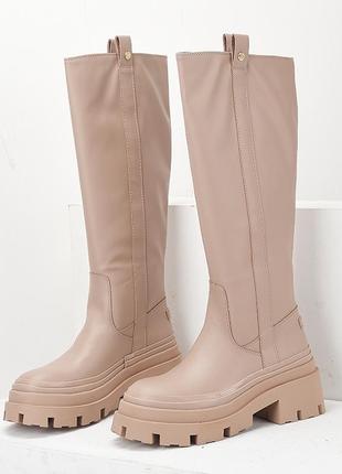 Чоботи труби кольооу пудра