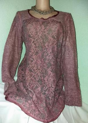 Теплая туника -варенка,46-50разм.,в составе шерсть,мохер,nicole,италия.