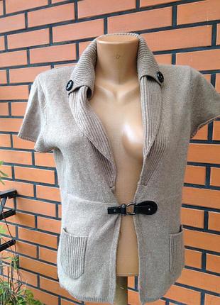В составе шерсть и кашемир! интересный тёплый кардиган жилет кофта taifun р.м.