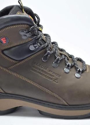 Чоловічі зимові шкіряні черевики коричневі ferum 26