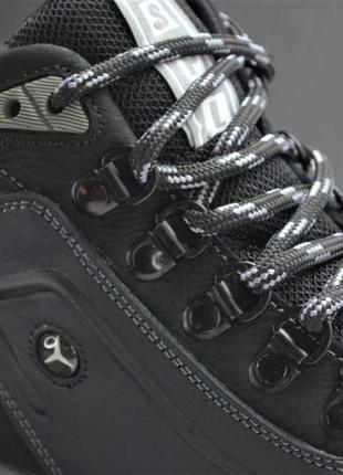 Подростковые спортивные зимние кожаные ботинки черные splinter 17195 фото