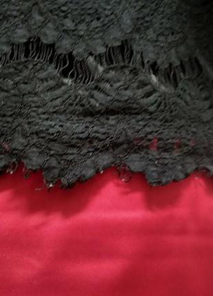 Гіпюрова Блузка чорна з бантиками2 фото