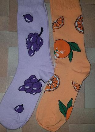 Фирменные яркие носочки, носки фрукты. широкая резинка англия 39-41 р-р