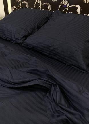 Комплект постельного белья страйп сатин черный двуспальный bf1 фото