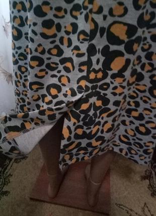 Трикотажная юбка в леопардовый принт большого размера, размер 243 фото