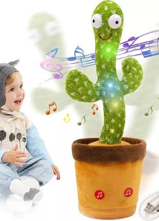 Трендова інтерактивна музична іграшка повторюшка танцюючий кактус