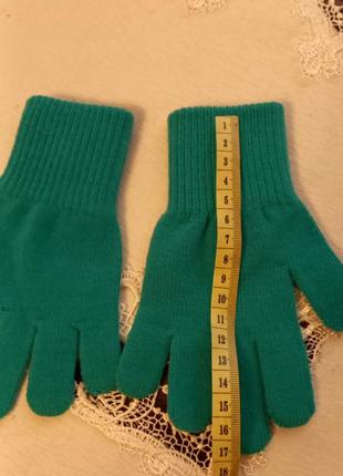 Трикотажні дитячі рукавиці рукавички h&m hm (зелені)3 фото