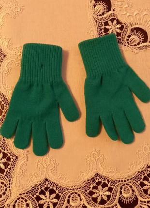Трикотажні дитячі рукавиці рукавички h&m hm (зелені)4 фото