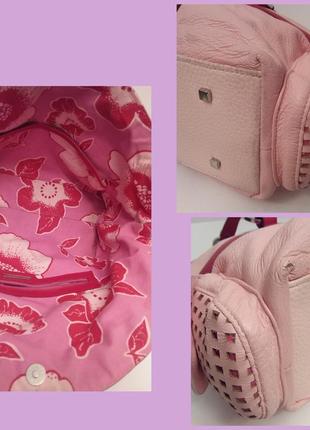 Billy bag! англия! эксклюзивная роскошная кожаная сумка перфорация розовый-красный цвет6 фото