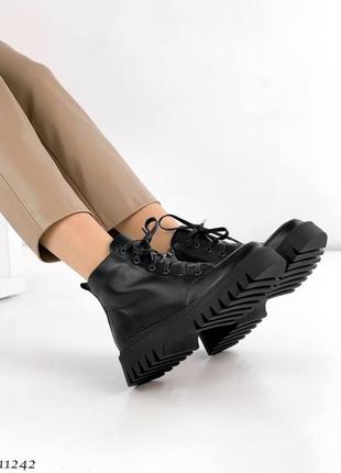 Ботинки сапоги зима натуральная кожа черный10 фото
