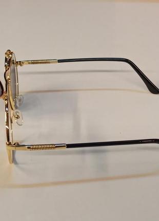 Солнцезащитные очки круглые двойные линзы винтаж стимпанк steampunk на не большое лицо...