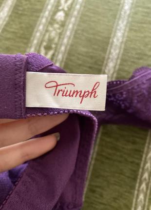 Шикарный, базовый, ажурный, бюстгальтер, без косточек, фиолетового цвета, от бренда: triumph 😤7 фото
