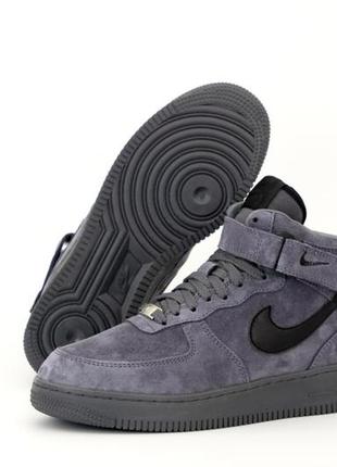 Мужские высокие кроссовки с мехом nike air force #найк