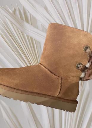 Женские угги bailey bow short chestnut | ugg3 фото