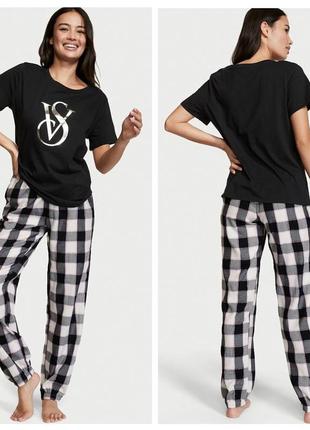 Victoria ́s victorias secret віктория сикрет піжама, костюм для сну flannel joggertee-jama