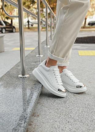 Женские кожаные кроссовки,кеды alexander mcqueen