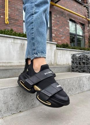 Кросівки balmain b-bold sneakers low ‘black gold’ кроссовки