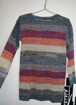 Blac fridays sale!!! яркий нарядный свитер-туника с метал.волокном1 фото