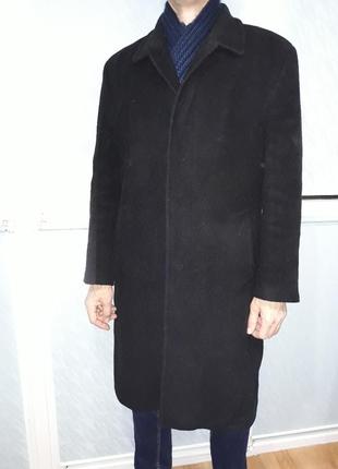 Строгое мужское черное пальто с подстежкой-утеплителем2 фото
