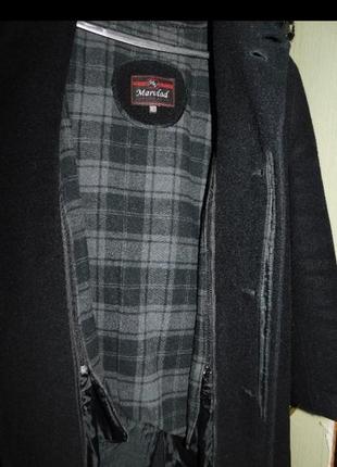 Строгое мужское черное пальто с подстежкой-утеплителем4 фото