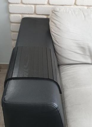 Деревянная накладка, столик, коврик на подлокотник дивана ("черный") #2i2ua