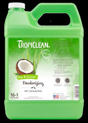 Шампунь tropiclean  aloe & coconut 3.8л  "алое и кокос" для собак и кошек (тропиклин)